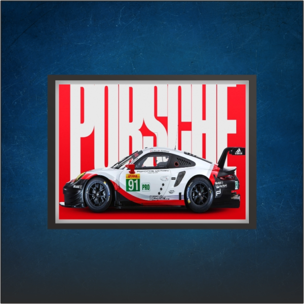 Porsche Red Racing Car Poster