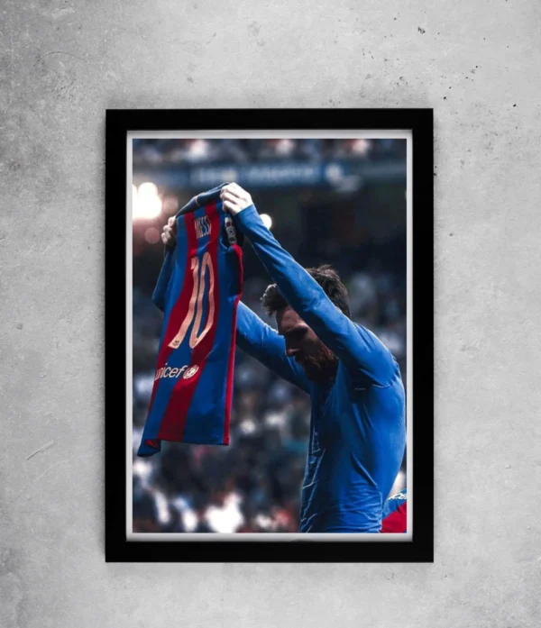 Lionel Messi jersey pose Poster
